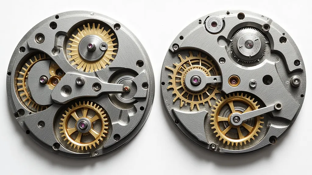 Comparison of automatic and manual-wind watch movements