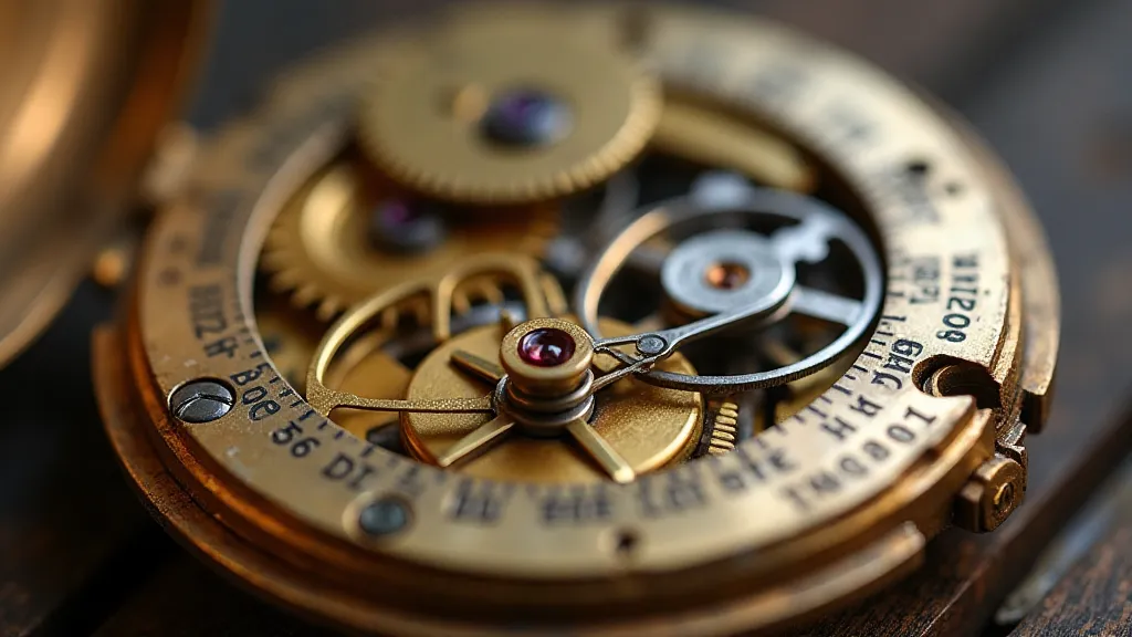 Antique pocket watch movement with a cylinder escapement