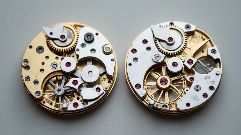 Comparison of ETA 2824-2 and Sellita SW200 balance bridges.