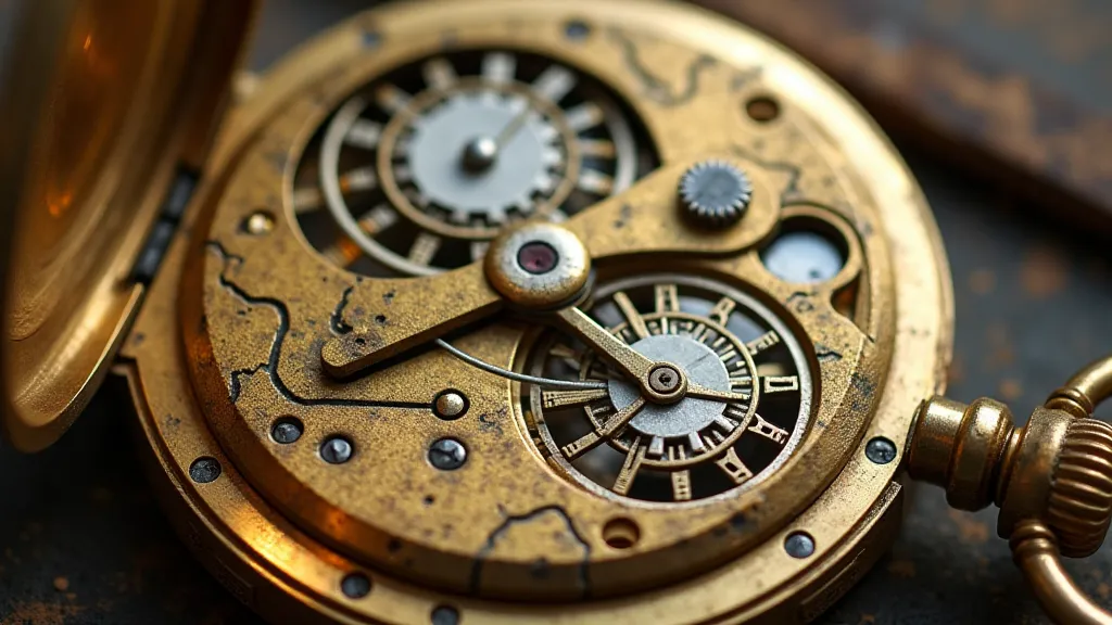 Vintage gold-plated watch movement