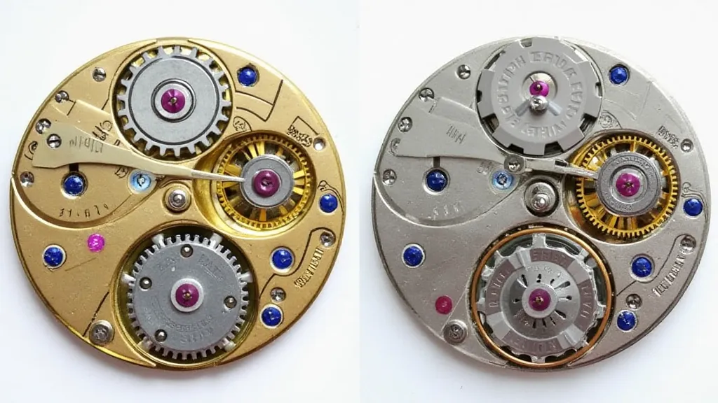 Comparison of vintage and modern Landeron movements