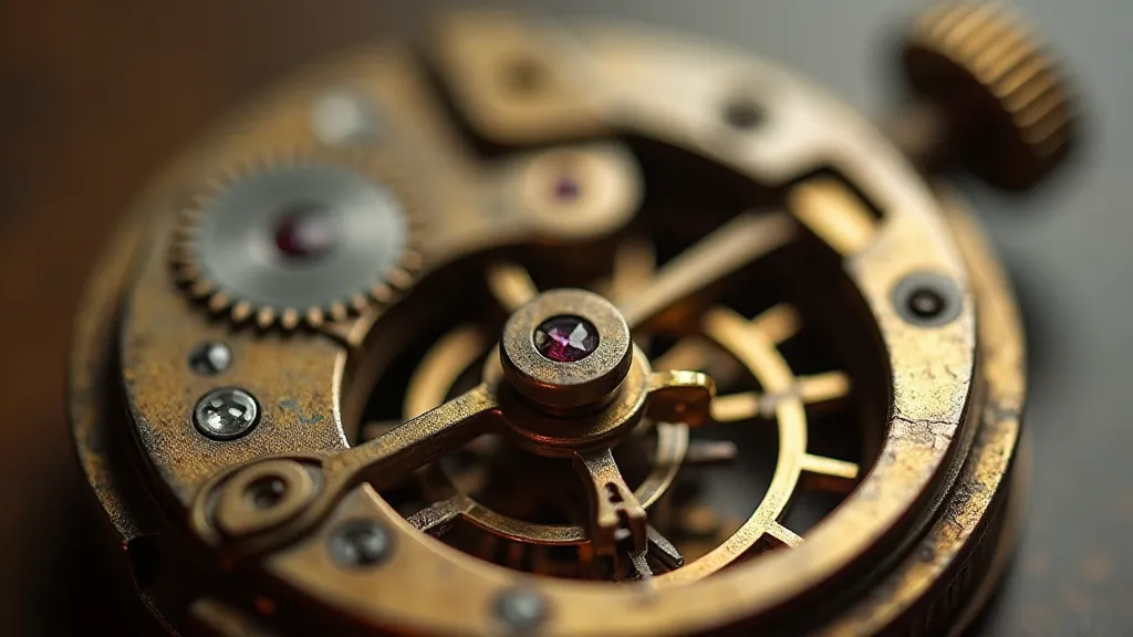 Close-up view of a mainspring inside its barrel.