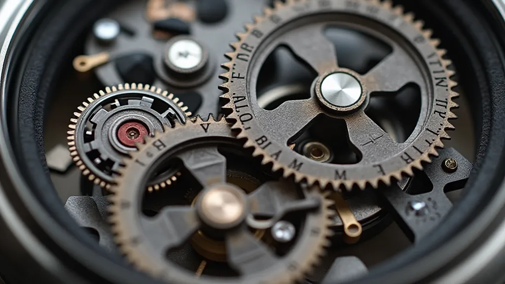 Close-up view of a modern Sellita watch movement.