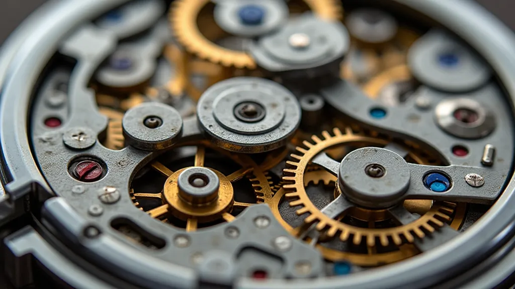 Disassembled Sellita SW200 movement components.
