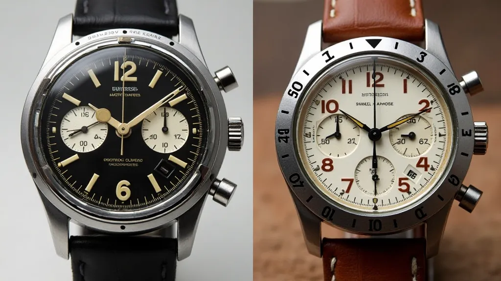Vintage and Modern Unitas Watch Comparison