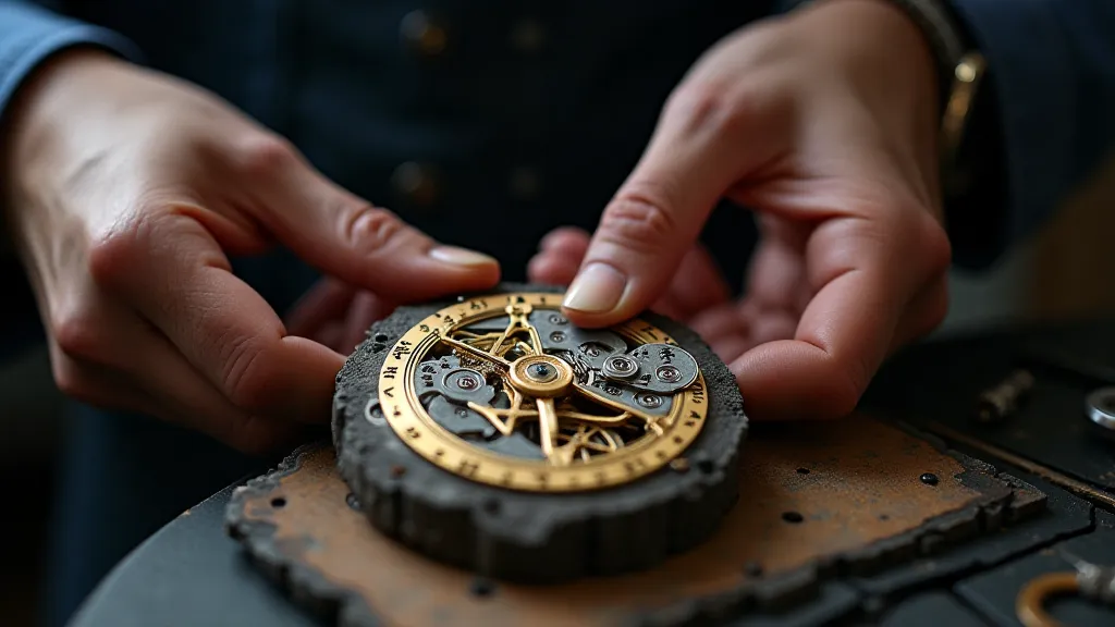 Watchmaker assembling a mechanical movement